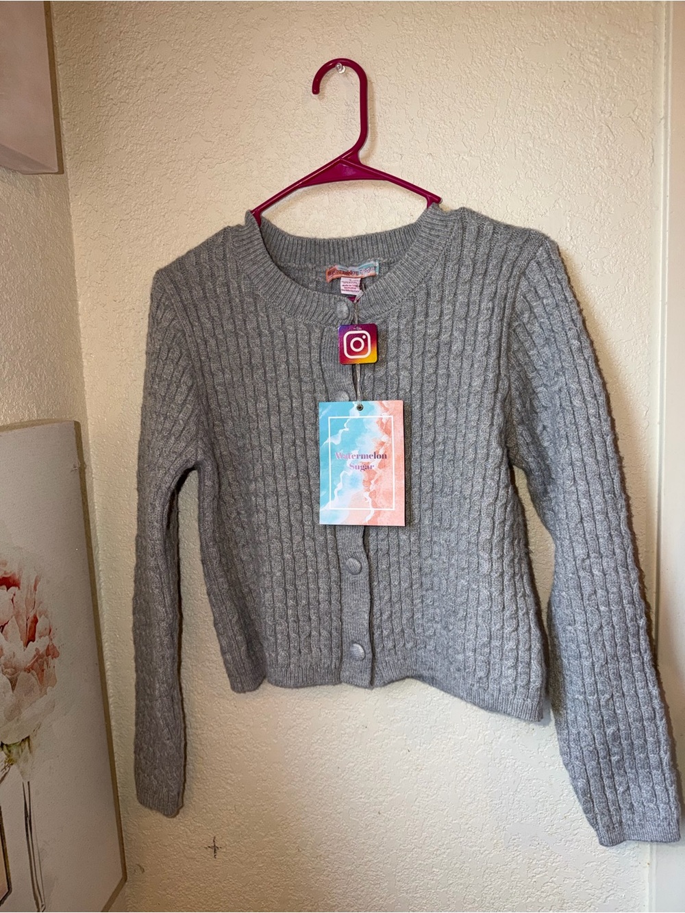 Classic Ribbed Gray Button-Front Cardigan Sweater